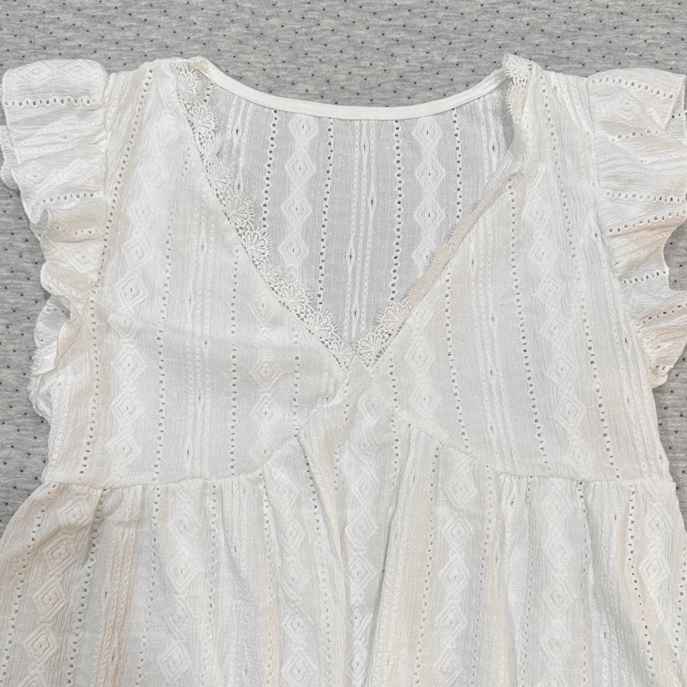 Amazon White Eyelet Top